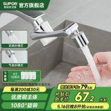苏泊尔（SUPOR）1080°水龙头过滤延伸器洗脸池旋转机械臂全铜防溅头双模出水国补s