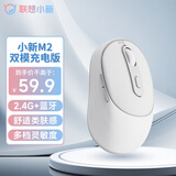 联想（Lenovo）小新M2双模无线蓝牙鼠标 可充电长续航 轻音便携 类肤手感舒适办公鼠标 笔记本平板鼠标M2-BT 白色