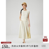 自巧小个子慵懒松弛感短袖t恤半身裙套装女2024夏季新款显瘦上衣 巧米色半裙 XS (2码)