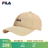 FILA 斐乐官方棒球帽情侣款男士女士帽子时尚休闲鸭舌帽子遮阳帽 独木卡其-DK XS