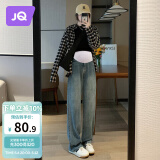 婧麒（JOYNCLEON）孕妇裤春季休闲外穿打底阔腿牛仔裤小个子 复古蓝 L jyk26751