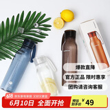 乐扣乐扣（LOCK&LOCK）夏季运动水杯简约塑料杯户外便携水壶男女学生杯子棕色550ML