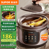 苏泊尔（SUPOR）快炖电炖锅 电砂锅 电炖盅  紫砂锅 燕窝炖盅 煮粥神器 熬粥锅 5L容量 DG50YC887