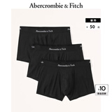 ABERCROMBIE & FITCH男装3条组合装经典LOGO舒适柔软弹力轻薄四角内裤KI114-3083 黑色 3条 M
