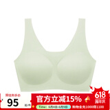 like uu风筝内衣系列基础隐形少女无痕内衣青春发育期文胸儿童内衣 基础款-固定杯-奶绿色 均码 （70-100斤）
