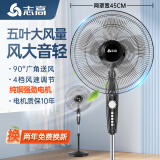 志高（CHIGO）电风扇落地扇家用台式夏天小宿舍遥控立式摇头工业大风力电扇 18英寸大风力机械四档五叶【纯铜加长线款】