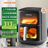九阳（Joyoung）空气炸锅焱烤不用翻面 炎烤双热源立体加热 上下可视6L容量 全金属腔体炸烤箱一体空炸KL60-V579Y