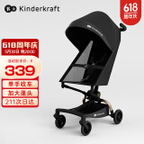 KinderKraftKK婴儿口袋推车儿童遛娃神器宝宝溜娃车小憨豆硬靠背加大蓬头黑