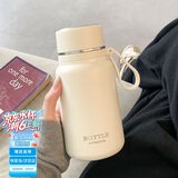 西多米保温杯女士大容量茶水分离泡茶316高颜值保温水杯子白色650ML