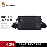 暇步士（Hush Puppies）斜挎包单肩包头层牛皮男大容量复古邮差小挎包休闲简约生日礼物