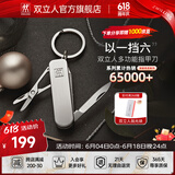 双立人（ZWILLING）多功能指甲剪指甲钳折叠式指甲刀迷你水果刀钥匙扣德国品牌银色