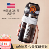 cica吸管杯成人孕妇水杯女塑料带刻度儿童直饮壶学生杯子躺着喝水夏季 黑500ml-直饮款-进口tritan材质