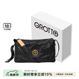 GROTTO个乐黑石包经典大容量植鞣绵羊皮单肩斜挎通勤软包男女款520礼物 黑石L（金标）
