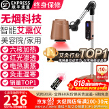 鸿益德 艾灸家用仪器一体机语音无烟熏蒸仪美容院养生理疗艾炙灯烤电仪 深咖升级款-六核加热+红光渗透XJAY18