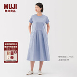 无印良品（MUJI）女式 凉感 短袖连衣裙 女装裙子25年夏季连身裙凉感物语 BC2LKA5S 萨克森蓝 S (155/80A)