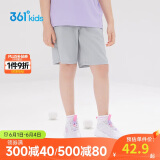 361°儿童短裤夏季男女童3-12岁透气运动裤梭织五分裤 灰 140