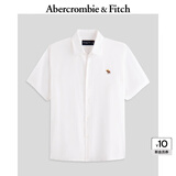 ABERCROMBIE & FITCH男装25夏季美式复古经典小麋鹿牛津纺外搭短袖衬衫KI125-5084 白色 L (180/108A)