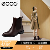 爱步（ECCO）靴子女 时尚潮流百搭冬季切尔西女靴牛皮粗跟短靴女 型塑266503 棕色26650301014 36