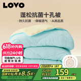 LOVO罗莱生活 倍蓬松 A类抗菌十孔纤维冬被子  6.4斤220*240cm蓝色