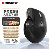 魔声（Monster）【全网热卖】无线蓝牙鼠标人体工学垂直立式多功能中大手鼠标充电双模2.4G办公台式电脑送男友礼物 M2 MAX 深灰色【人体工学垂直握感/双模切换】 2.4G+蓝牙