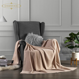 喜屋（SHERWOOD）羊毛羊绒毯 澳洲进口羊毛毯 空调办公室毯午睡毯被加厚毯午休盖毯 【20%羊绒80%羊毛】暖驼色 150cm*200cm（约2.4斤)