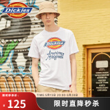 dickies 纯棉短袖T恤男 情侣男女同款 印花休闲百搭上衣7087 白色 2XL