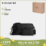 蔻驰（COACH）【品牌直供】男士AXEL小号单肩斜挎包炭黑色CV762QBMI5