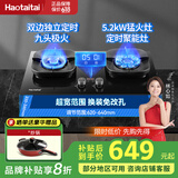 Haotaitai燃气灶双灶明星同款 5.2KW一级能效家用天然气液化气煤气灶台式嵌入式具定时灶方架铜盖鸳鸯猛火炉 定时灶【九头+璇火】LZ9D 天然气