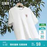 森马（Semir）【多彩凉感T】短袖t恤女夏中长款宽松舒适刺绣上衣109324100007