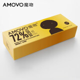 魔吻（AMOVO） 100%88%72%可可苦黑巧克力盒装纯可可脂考维曲散装休闲零食 72%可可-偏苦（含糖） 盒装 80g