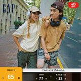 Gap男女装夏季纯棉字母logo短袖T恤宽松百搭上衣A00818 棕色 170/92A(M) 亚洲尺码