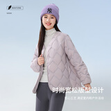 雪中飞轻薄短款羽绒服女小V领鸭绒保暖舒适短外套 丁香紫 L