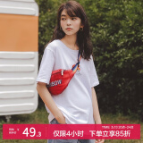 米度丽孕妇T恤孕装上衣夏夏季短袖T恤中长款宽松韩版夏装 彩虹款-米白色 XL码