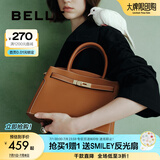 百丽礼物鎏金岁月包包女包铂金包妈妈包大容量手提包X6080AX3 棕色1.0 F
