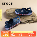 crocs卡骆驰洞洞鞋贝雅卡骆班轻便耐磨一脚蹬休闲鞋|205089 深蓝/辣椒红-4CC 37 /38(230mm)