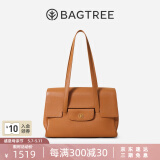 BAGTREE【明星同款】包包树海豚包轻奢品牌托特包大容量女士通勤女生包 大号-焦糖色 能装14寸MacBook 520母亲节生日礼物送女神