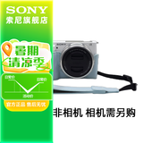 索尼（SONY）相机包    高颜值 摄像机 微单相机包 复古相机套 肩带 E10皮套+腕带套装（蓝色）新