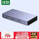绿联HDMI双路视频采集卡4K高清输入 多录双机位直播2路适用Switch/PS5手机电脑相机游戏抖音录制80688