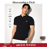 ABERCROMBIE & FITCH男装25夏季新款经典小麋鹿POLO衫美式通勤短袖T恤KI124-5182 黑色 S (175/92A)