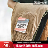 马登工装 美式复古垂坠感灯芯绒休闲长裤叠穿直筒显瘦工装裤子男 卡其色 M 120-140斤