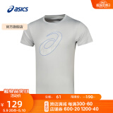 亚瑟士ASICS运动T恤男子跑步短袖透气舒适运动上衣 2011D076-001 灰色 XL