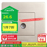 公牛墙壁插座G07系列一位插入式电视插座86型面板G07T103C(U6)香槟金