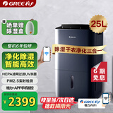 格力（GREE）除湿机/抽湿机家用多功能净化干衣UV杀菌除潮吸湿器25升/天单间50平APP智控DH25EPA1B