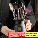 不拙茶道六君子套装功夫茶具配件茶夹子茶勺茶艺摆件茶具配件三件套 3- 禅黑福运德物茶道（6配件）