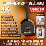 KOOGOLD【高清】无线投屏器同屏器苹果安卓智能手机连电视显示器屏投影仪 【无需要网络直连直投】4K5G双频+横竖屏+免安装