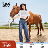 Lee春夏中蓝色水洗428懒懒裤高腰显瘦五袋款女宽腿牛仔裤潮A05668 中蓝色1 27
