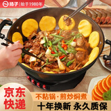 扬子电炒锅多功能家用铸铁电热锅电炒菜锅煎炒煮一体电饭锅电煮锅插电锅1-10人 经典款：四灯铸铁锅 30CM无蒸笼【加厚加深】