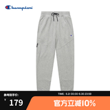 Champion冠军直筒裤男24新款新款美式运动男士小C口袋休闲长裤束脚裤卫裤 浅灰色 L