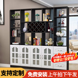 臻酷 隔断柜 酒柜客厅架玄关柜现代简约欧式门厅间厅柜家用屏风 白色+黑色 玻璃门款 两门三抽120*200*30cm 包安装