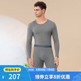 舒雅（SCHIESSER）男士舒美棉3A抗菌长袖长裤保暖秋衣秋裤套装E5/23918W E5/23923W【圆领】深灰 L 【70-80公斤】